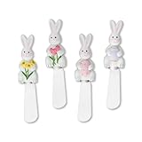 Wine Things Easter Bunny Resin Cheese Spreaders (Set of 4), White