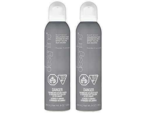 DESIGNLINE Root Boost Volumizing Foam, 2 Pack, 9 oz - Regis Lightweight Mousse that Provides Firm Hold with No Stickiness (2 Pack) (9 oz)