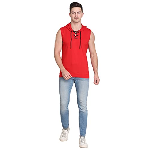 Image of Solid Men Hooded Neck Grey T-Shirt
