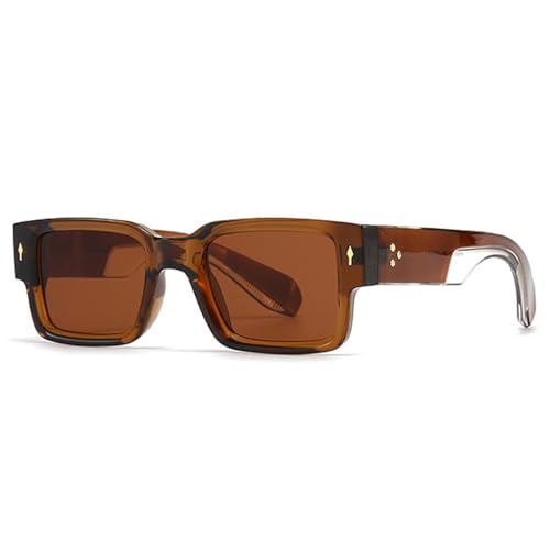 Lunettes de soleil hommes vintage marron et vert foncé style punk UV400