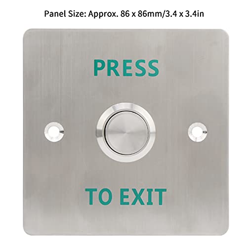 Mxzzand Momentary Push to Exit Button Switch, Door Exit Button, Stainless Steel Panel Access Control Lock System - Image 3