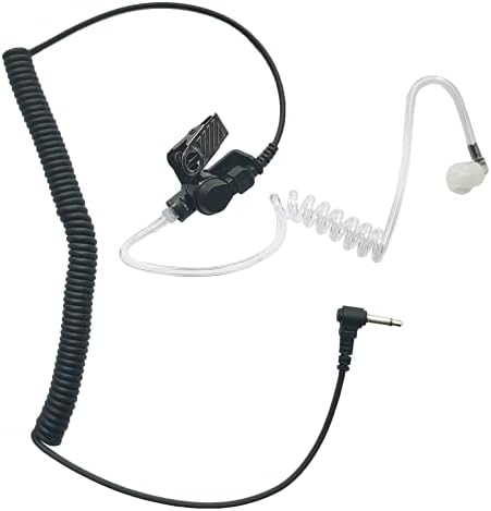 WODASEN 3.5mm Listen Only Earpiece 1 Pin Acoustic Tube Receiver Walkie Talkies Surveillance Headset for Two-Way Radios, Transceivers, Remote Speaker Mics Jacks Audio Kit for Law Enforcement