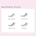KISS The New Natural, False Eyelashes, 'Wide Slacks', 12 mm, Includes 4 Pairs Of Lashes, Easy to Apply, Reusable Lash Clusters