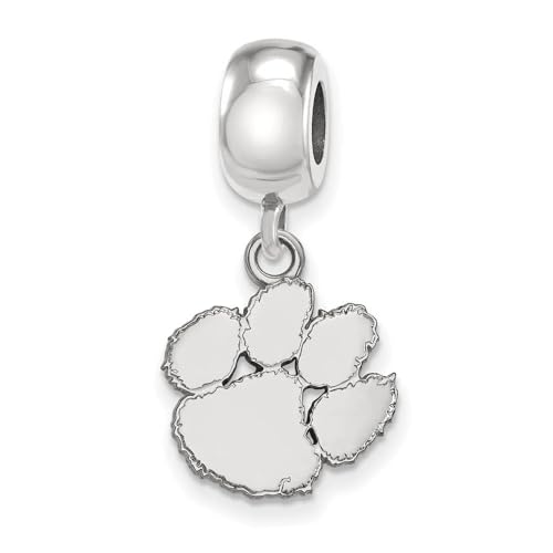LogoArt Sterling Silver Clemson University Small Dangle Bead Charm