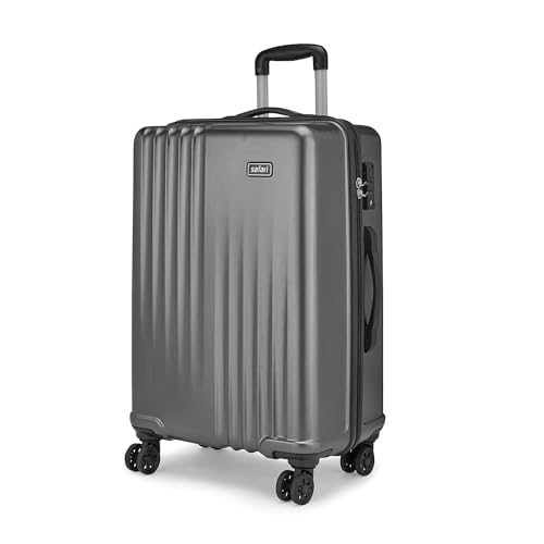 Image of Safari Ryder TSA Lock 8 Wheels 79 Cms Large Check-in Trolley Bag Hard Case Polycarbonate 360 Degree Wheeling System Luggage, Trolley Bags for Travel, Suitcase for Travel, Gun Metal