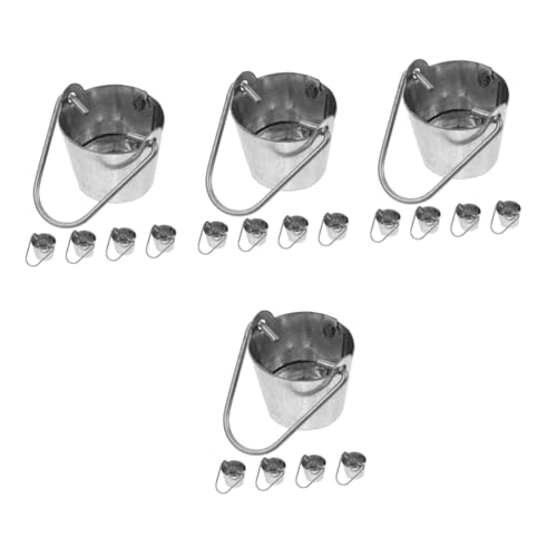 BESPORTBLE 4sets Miniature Iron Bucket Dollhouse Miniature Garden Layout Tiny Container Realistic...