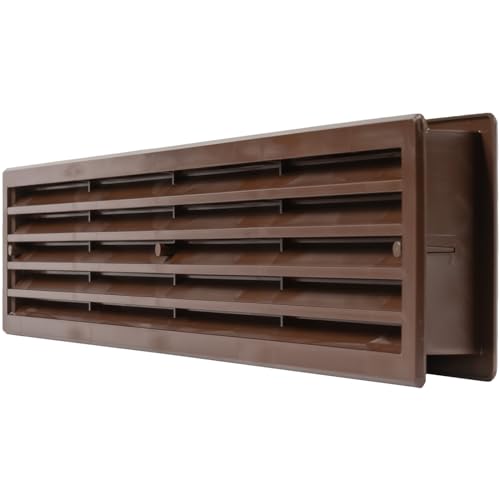 Repa Market Rejilla de plástico marrón de 45,7 x 10,16 cm, ventilación para puerta de garaje, cubierta de ventilación para puertas interiores, protector rectangular de ventilación de aire, ventilación