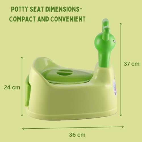 Image of Nabhya Potty Toilet Trainer Seat /Chair with Lid and High Back Support for Toddler Boys Girls (Age 7 Months to 3 Years) (Green)