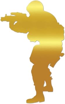 RDW GIGN Operator Premium Sticker Decal Mirror Gold Metallic Seals GSG-9 socom - Mirror Gold - 1.25" W x 2" H