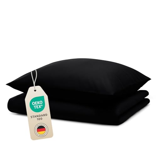 Blumtal Bettwäsche 140x200cm + 80x80cm Kopfkissenbezug - Oeko-TEX zert. Mikrofaser Bettwäsche Set - Mikrofaser Bettbezug bis 95 °C - Deckenbezug +...