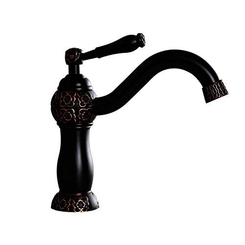 Robinet d'eau chaude rotatif noir de style américain pour cuisine