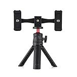 Andoer Multifunctional Smartphone Video Kit Including Universal Phone Tripod Mount with Dual Phone Holders 4 Cold Shoe Mounts + Desktop Tripod for Vlog Live Streaming Oline Video Teaching Meeting