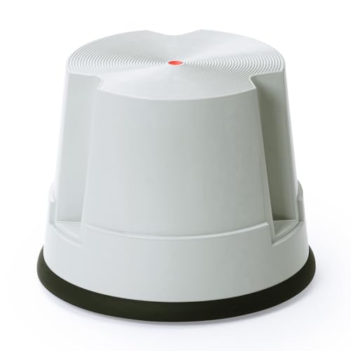 サンワダイレクト 踏み台 キャスター/ストッパー付き 1段 高さ30cm 耐荷重150kg スタッキング可能 ステップスツール 洗車 キッチン グレー 150-SNCSTL68GY