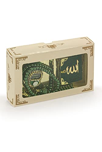 İhvan Online Mini Velvet Quran Set including Islamic Finger Counter, Portable Digital Tasbeeh, Muslim Prayer Beads - Image 2