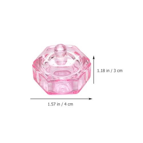 Ipetboom 2pcs vasos de vidrio hexagonales para arte de uñas miniatura 2