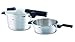 Produktbild Fissler vitaquick / Induktions-Schnellkochtopf-Set, 2-teilig, (4,5l & 2,5l - Ø 22 cm) Edelstahl-Dampfkochtopf & Schnell-Bratpfanne, 2 Garstufen, stapelbar, mit Einsatz alle Herdarten