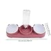 Cat Bowls 3 in 1 Feeding Bowls Raised Automatic Water Bottle Detachable PP Material Sturdy for Indoor Cats Suitable for Home Use Pet Feeding, Pink