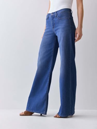 Image of KOTTY Women's High Waist Straight Fit Denim Jeans | Stretchable| Wide Leg & Regular Fit Stylish Wear