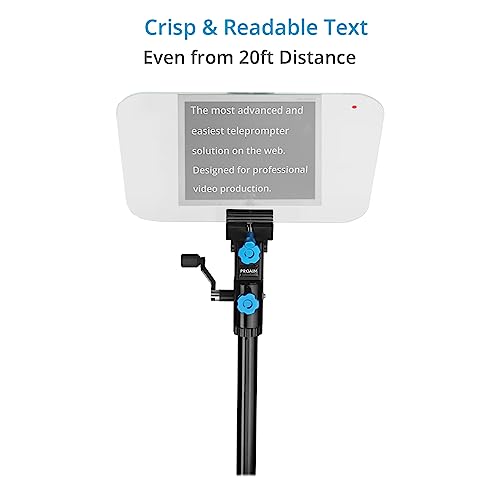 Image of Proaim Professional Speech Teleprompter for Tablets, Laptops & Monitors | Features a telescopic stand, 60 /40 beam splitter glass, and supports displays up to 17 inches