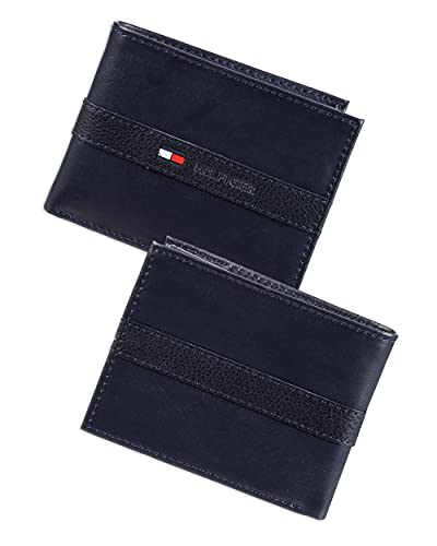 image for Tommy Hilfiger Men's Leather Wallet - Thin Sleek Casual Bifold with 6 