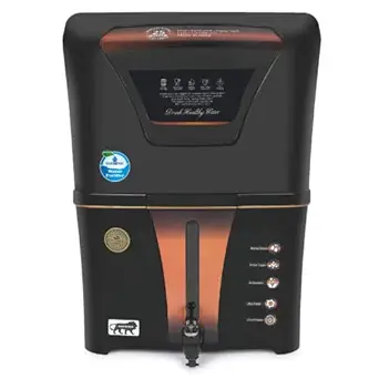 AQUA D PURE Copper + Mineral RO+UV+UF 10 to 12 Liter RO + UV + TDS ADJUSTER Water Purifier with Copper Charge Technology black & copper Best For Home and Office By Remino (S56 Enclosed Copper)