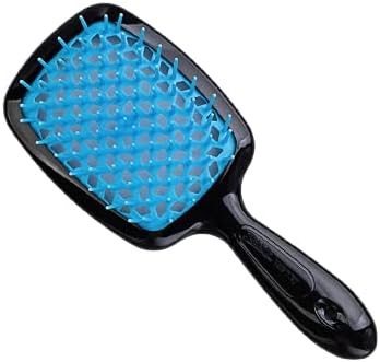 Super Brush Detangler - Hairbrush Easy For Wet or Dry Use - Easy Detangling Hair Tools for Men and Women - Soft Bristles for All Hair Types - Long Thick Curly, Black and Blue