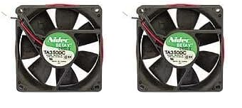 Image of Nidec TA350DC-M33422-16 DC Fan, Ball, 12 Volt, 0.29A, 3.48W, 3100RPM, 48CFM, 34.8dB, Flange Mount, 92 mm L x 92 mm W x 25 mm H (Pack of 2)