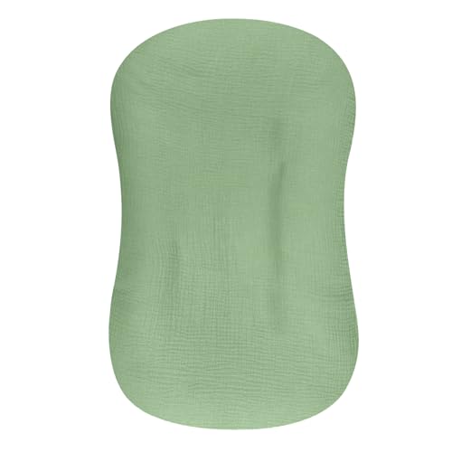Image of Hooyax Muslin Baby Lounger Cover, 100% Cotton Durable Newborn Lounger Cover, Soft and Breathable Infant Lounger Cover for Boys Girls, Covers Only (Green)