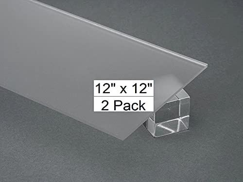 Image of DistinctAndUnique Frosted Acrylic Sheets 2-Pack 12 inchx12 inch, 1 /8 Inch (3mm) Thick - Cast Acrylic Frosted Plexiglass Sheets with Protective Paper for Privacy Panel, Signs, Displays, DIY Crafts, and Shelves