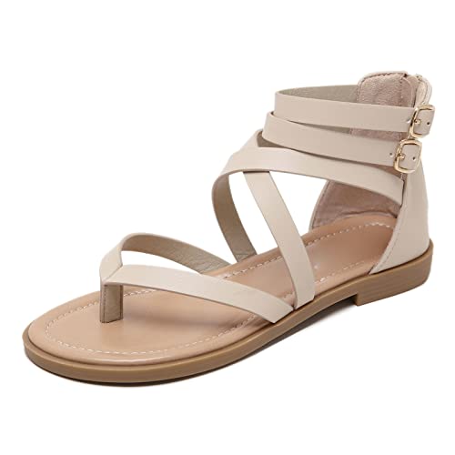 Sandales pour femmes à talon plat et perles bohèmes bohème chic été