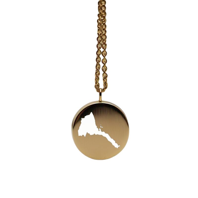 Pendentif carte de l'Érythrée, un médaillon en or et argent à offrir