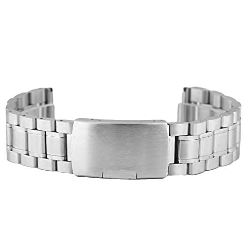 Bracelet de montre métallique argent anti-perte en acier avec barres à ressort