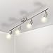 Produktbild Wowatt LED Deckenleuchte Küche 4 Flammig Deckenstrahler LED Deckenleuchte Schwenkbar 4x 5W GU10 Spots Warmweiß Flur Küchenlampe 230V Deckenlampe Spotleuchte Metall Matt Nickel Verstellbar