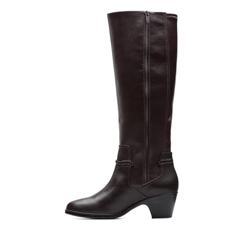 Clarks Clarks Women's Emily 2 Sky Knee High Boot, Dark Brown Synthetic, 5.5 Medium US