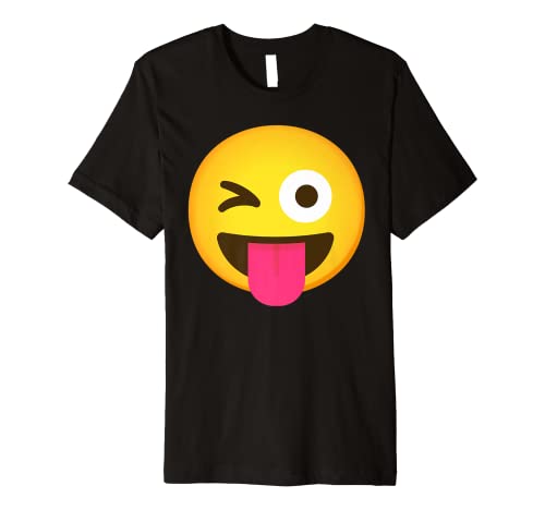 Emoticon Winking Face with Stuck-Out Tongue and Winking Eye Premium T-Shirt