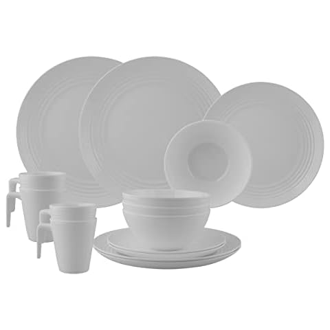 Vajilla de melamina Seramika, color vainilla, para 4 personas Cover