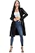 Fahsyee Women's Faux Leather Trench Coat, Motorcycle Jackets PU Moto Biker Outwear Fitted Slim Jacket Black Size S