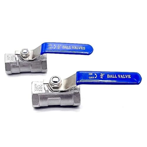 AUNANGLJSCS Kugelhahn 3-Wege Kugelhahn Edelstahl 1 stücke BSPT 1/4 3/8 1/2 3/4 1 1-1/4 1-1/2 Innengewinde Edelstahl SS304 Volldurchgang-Kugelhahn mit Vinylgriff Gewindeventile(1 Inch)