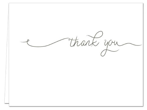 Simple Thank You Blank Cards, 36 count - Gray Envelopes Included