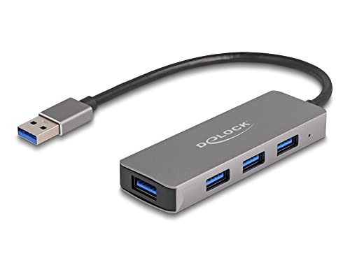 Delock Hub Usb 3.2 Gen 1 A 4 Porte Con Connettore Usb Di Tipo A – Presa Di Tipo A Laterale