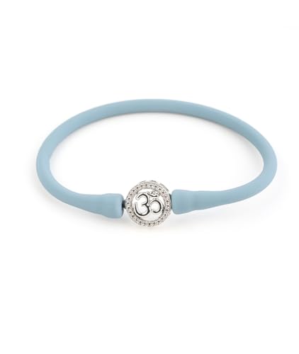Image of Sterling Silver 925 Bracelet for Women, Rhodium Polished, Silicon Band, Everyday Wear