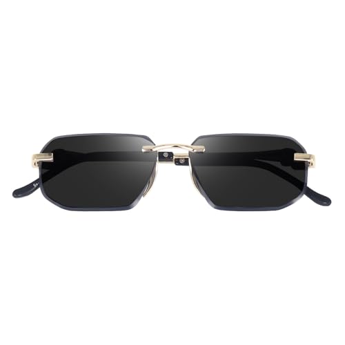 Image of IFLASH UV Protected Retro Rectangular Rimless Sunglasses for Men and Women