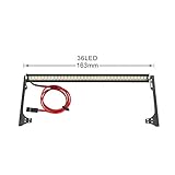 Gegossene Gehäuse. Sankuai 1Set RC-Auto-Dachlampe 24 36 LED-Lichtleiste für 1/10 RC-Raupen für Axial SCX10 90046 90060 SCX24 für Jeep für Wrangler für JK für Rubicon-Körper (Größe : C 36LED 163mm)