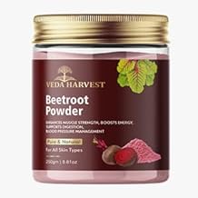 VEDAHARVEST Beetroot Powder For Face, Skin | Lips | Hair | Drinking | Eating | Immunity | Pre -Workout | Natural Brightening, Anti-Aging & Glowing Complexion | Rich in Antioxidants | Improves Heart Health & Support Blood Pressure Level (250 gm)