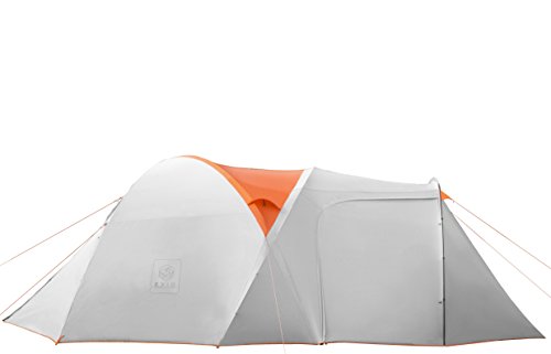 Exio Gear 6 Person Tent: Compact for Backcountry, 20D Breathable Ripstop Nylon Tent and Rainfly with PU2000 Silicone Coating, and Aluminum Poles