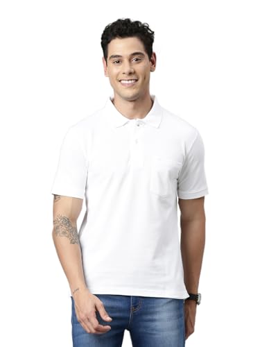 Image of Chennis Men Solid Polo Neck Pure Cotton T-Shirt