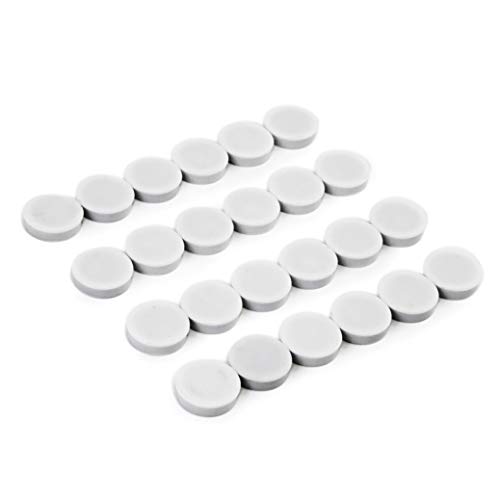 Bullseye Office 24 Round White Fridge Magnets, Button Shaped, Small Colorful Magnetic Discs for Kitchen, Cabinet or Classroom, Perfect Whiteboard Supplies for Teachers (White)
