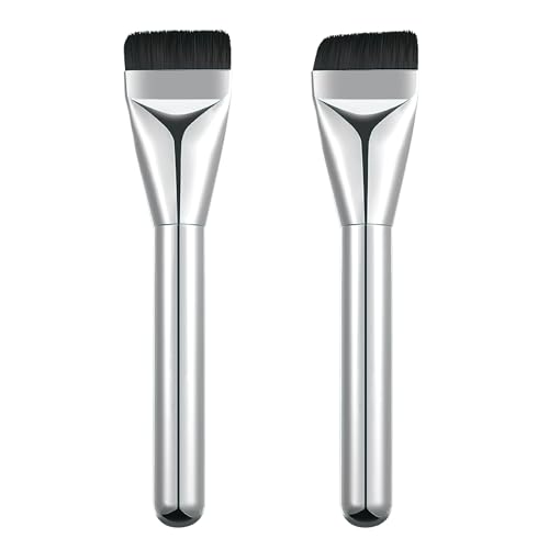 Brocha Plana para Contorno, Cerdas Sintéticas Premium para Maquillaje de Rostro, Ideal para Base...