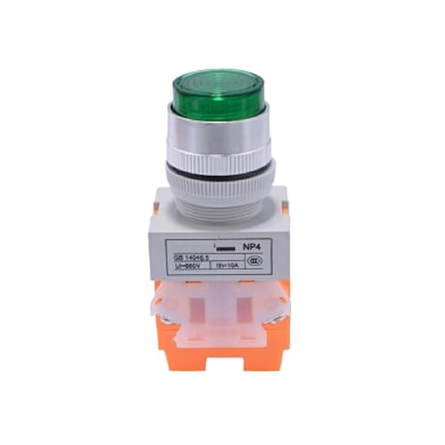 Pulsador alto iluminado NP4-11DN amarillo aparato eléctrico 220V LED para panel