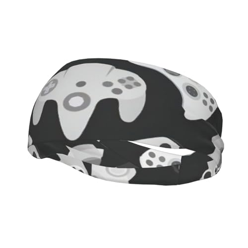 Diadema deportiva con estampado de controlador de juego, banda elástica transpirable para correr, ciclismo, yoga, gimnasio, unisex
